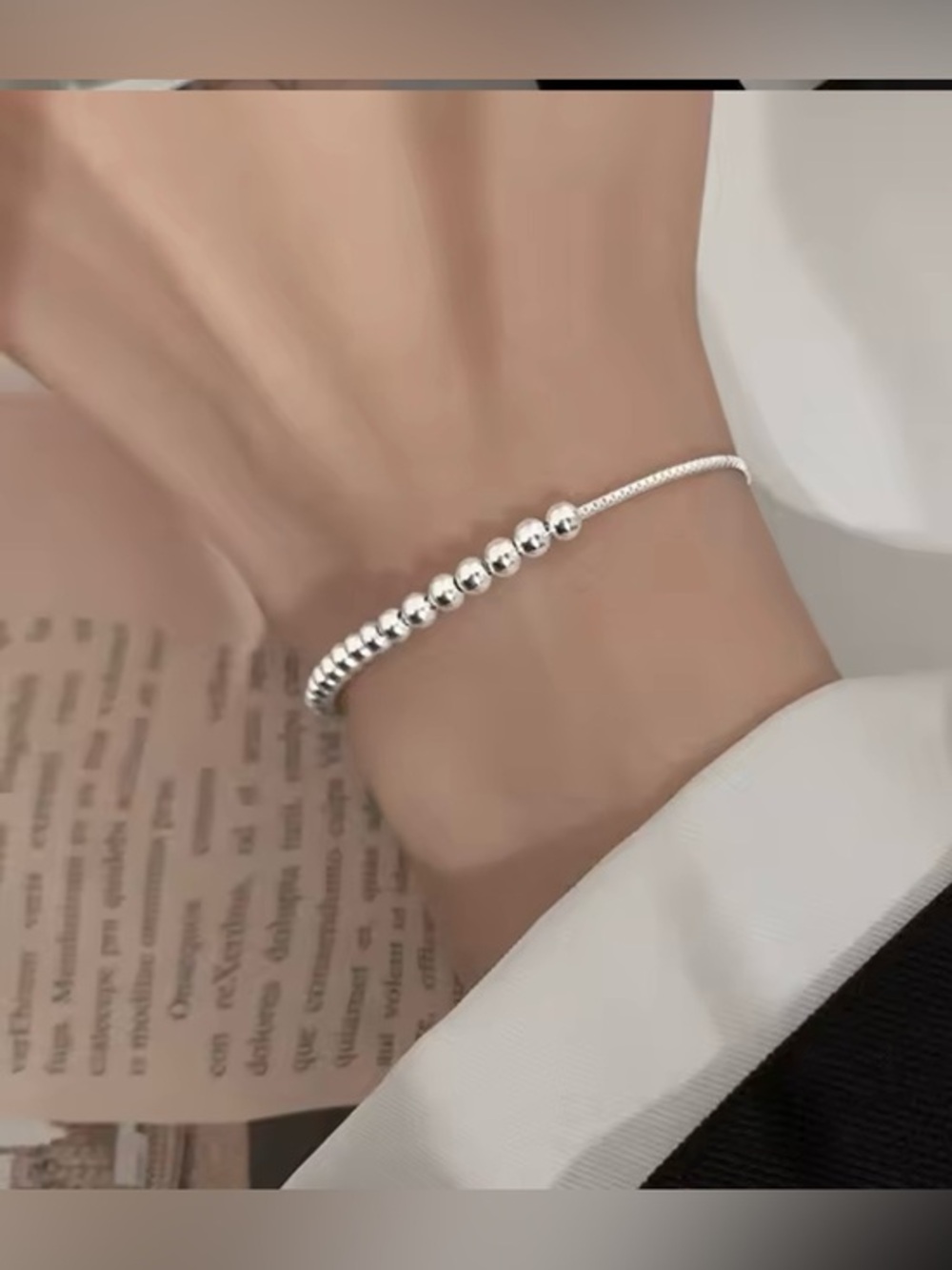 New .925 Beaded Adjustable Bracelet